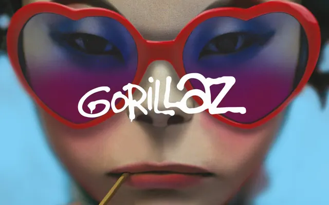 Gorilloz Wordmark Overlay, gradient-heavy, playful, vibrant