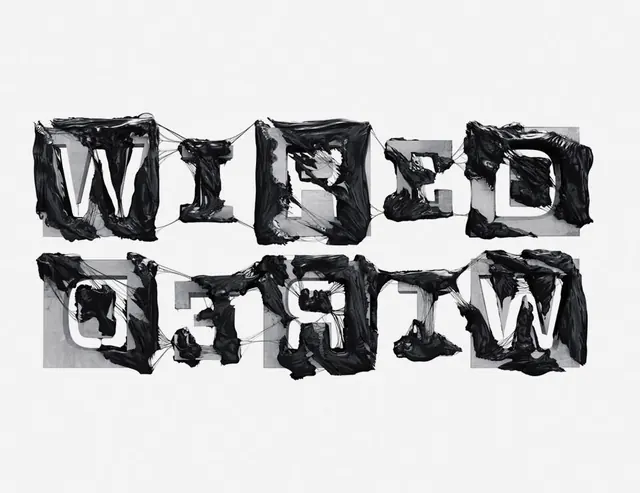 Abstract Calligraphy Wordmark, brutalist, monochrome, monochrome