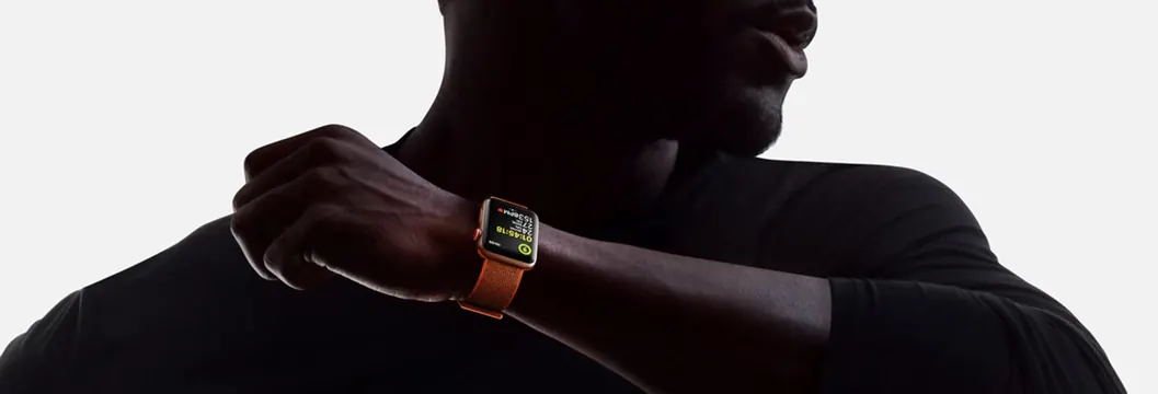 Smartwatch Mockup on Wrist, minimal, photographic, dark