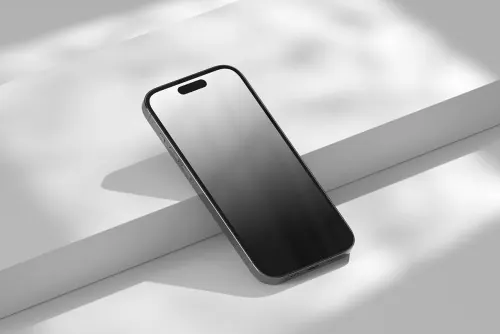 Smartphone Mockup on Architectural Surface, minimal, luxury, monochrome
