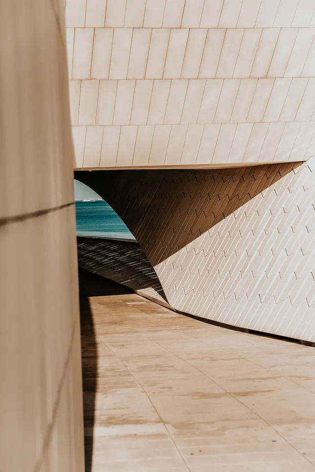 Architectural Interior with Geometric Shadows, minimal, geometric, light