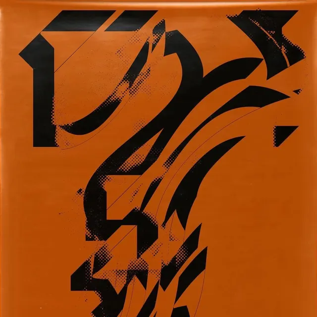 Abstract Geometric Typography Design, brutalist, neo-brutalist, vibrant