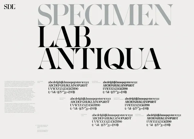 Specimen Lab Anthologia Type Specimen, minimal, swiss, monochrome
