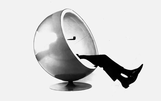 Abstract Humanoid Sphere Illustration, minimal, monochrome, monochrome