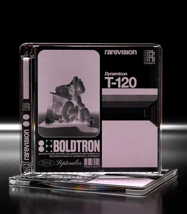 Revision T-100 Dimension Album Cover Mockup, minimal, technical, dark