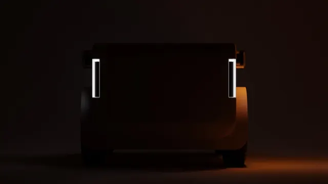Rear View of a Car with Vertical LED Lights, minimal, dark-mode, dark