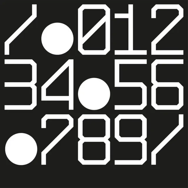 Geometric Number Type Specimen, minimal, geometric, monochrome