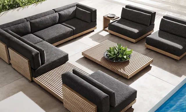 Modern Modular Sofa Mockup, minimal, geometric, muted