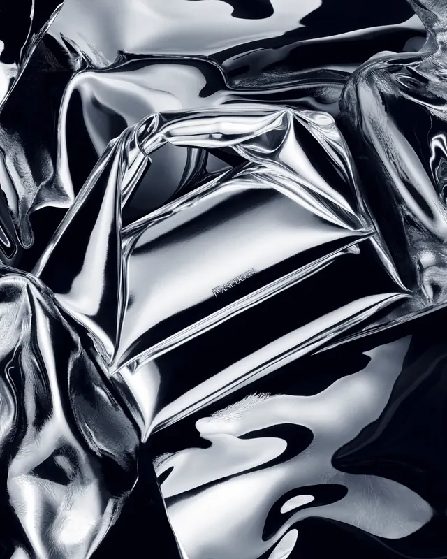 Liquid Chrome Texture, luxury, y2k, monochrome