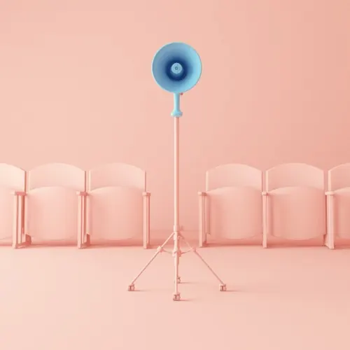 Minimalist Studio Scene with Blue Spotlight, minimal, 3d-render, pastel