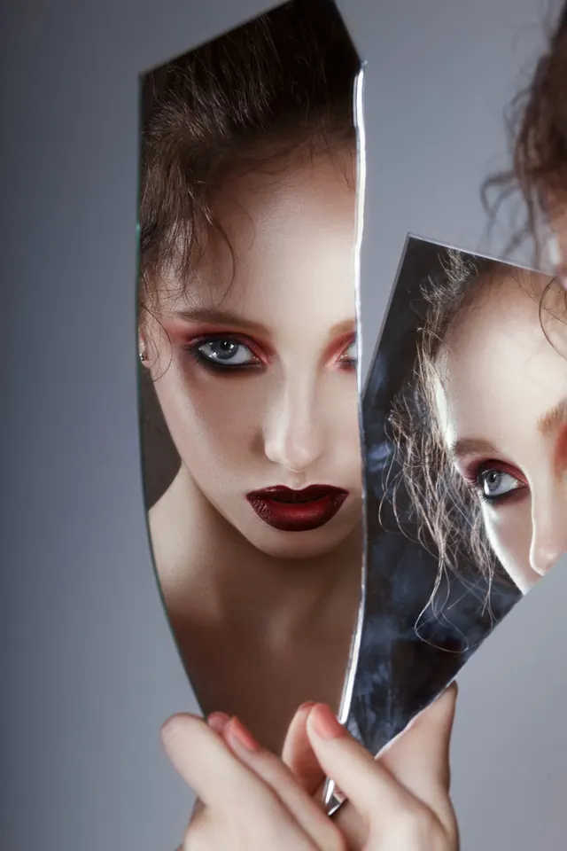 Collage of Stylized Portraits, editorial, luxury, dark