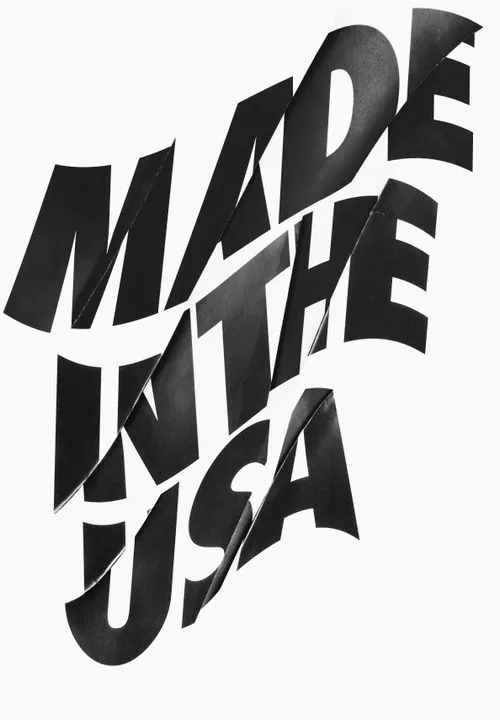 MADE IN THE USA Wordmark, brutalist, neo-brutalist, high-contrast