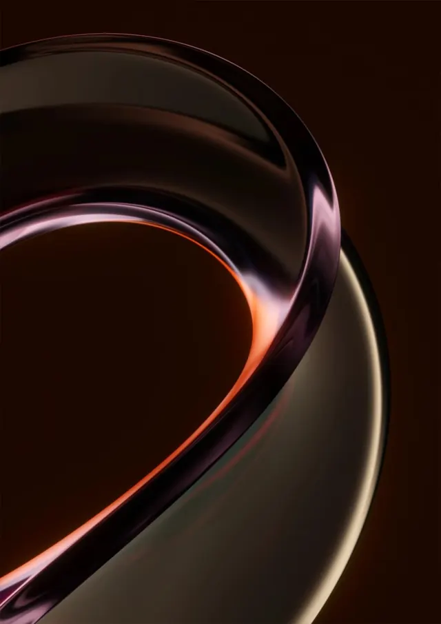 Abstract Glassy Curve, glassmorphism, 3d-render, dark