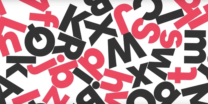 Abstract Typographic Pattern, maximalist, brutalist, high-contrast