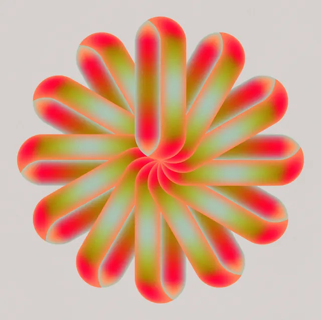 Radial Gradient Petal Graphic, gradient-heavy, geometric, vibrant