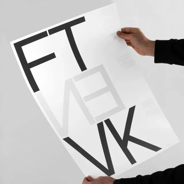 FTWK Typography Mockup, minimal, swiss, monochrome