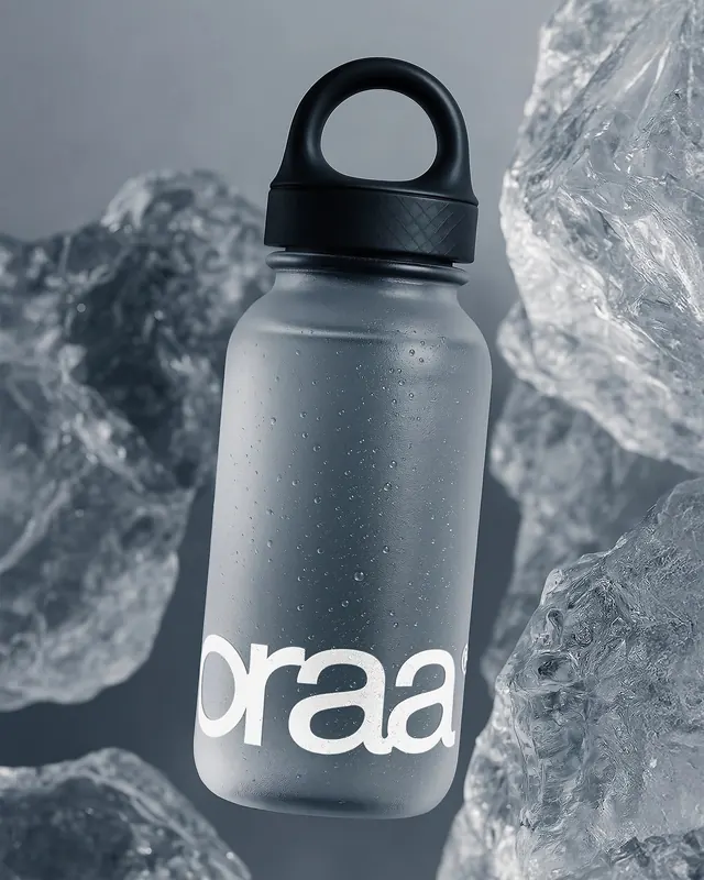 Water Bottle Product Mockup, minimal, photographic, monochrome