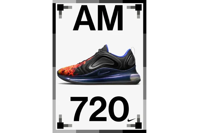 Sneaker Display Graphic, minimal, boxed, high-contrast