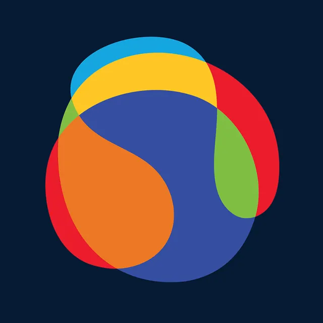 Overlapping Geometric Circles, geometric, flat, vibrant