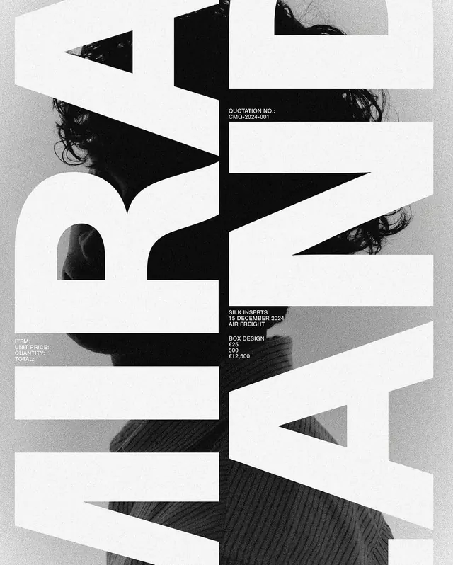 Typography and Portrait Collage, minimal, swiss, monochrome
