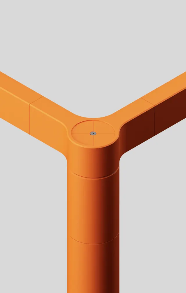 Abstract Orange Geometric Junction, minimal, geometric, vibrant