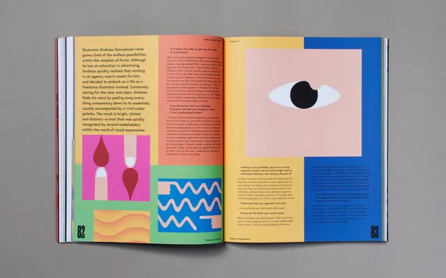 Abstract Geometric Editorial Spread, swiss, minimal, vibrant