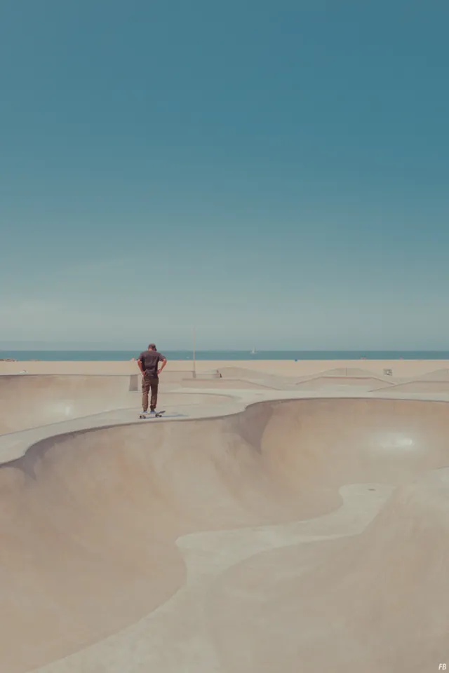 Person in Sand Dunes, minimal, photographic, muted