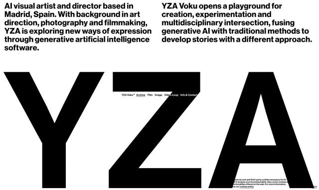 YZA Wordmark and Identity Design, minimal, swiss, high-contrast