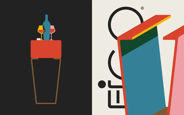 Abstract Geometric Illustration, minimal, flat, high-contrast