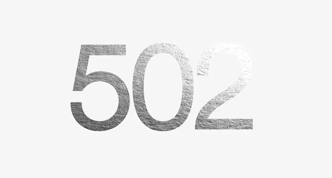 502 Number Wordmark, minimal, monochrome, monochrome