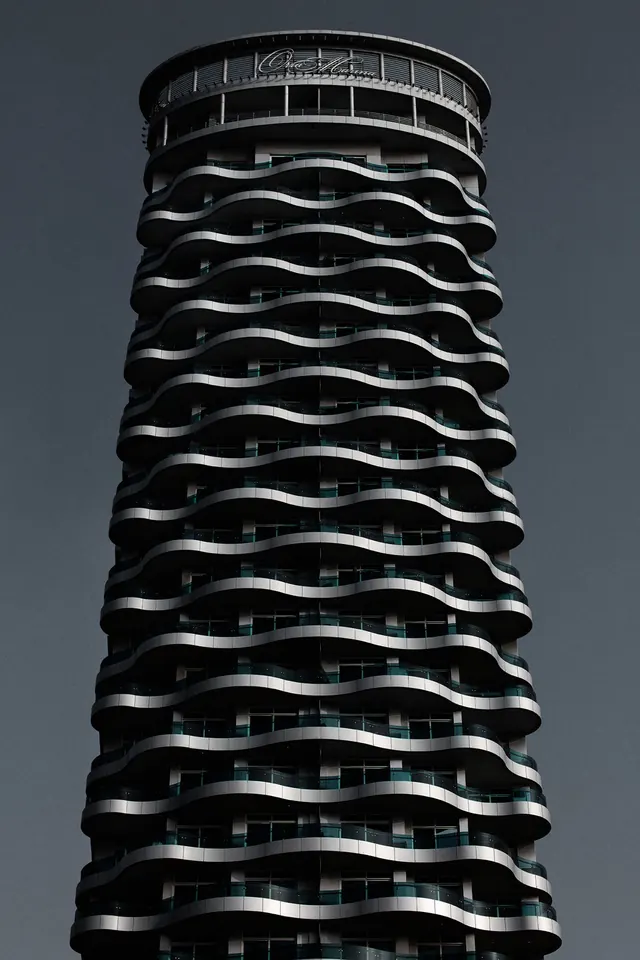 Modernist Skyscraper Architecture, minimal, geometric, monochrome