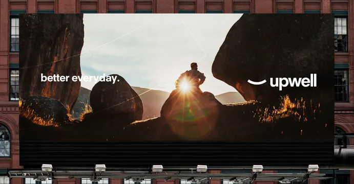Upwell Outdoor Branding, photographic, minimal, dark