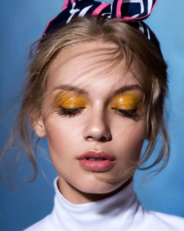 Glitter Eye Makeup Portrait, photographic, y2k, vibrant