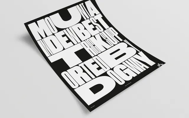 Bold Typography Mockup, minimal, brutalist, monochrome