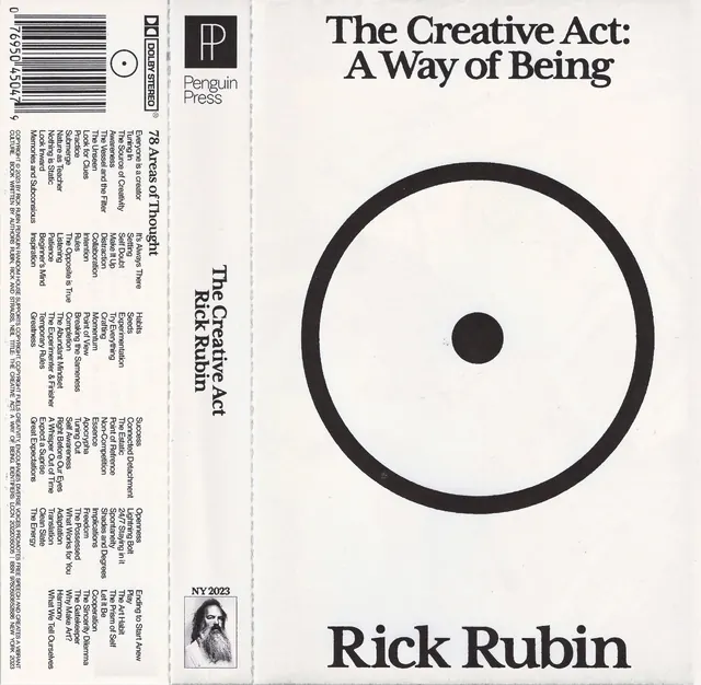 The Creative Act: A Way of Being Book Cover, minimal, swiss, monochrome