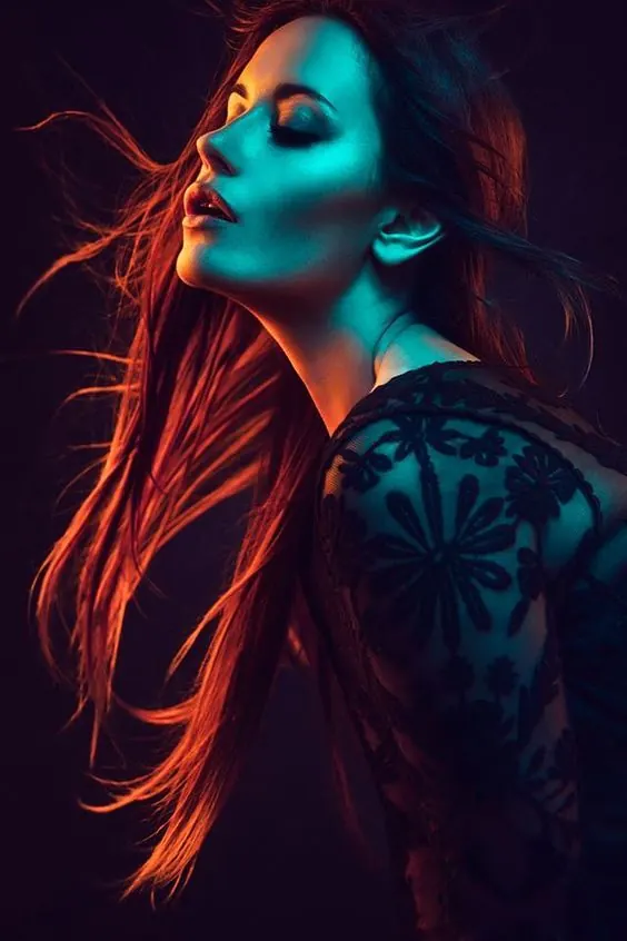 Cyberpunk Portrait with Mandala Tattoo, dark-mode, photographic, dark