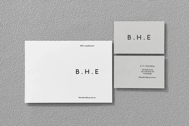 B.H.E. Identity Mockup, minimal, swiss, light