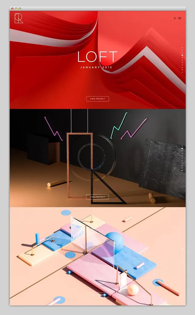 LOFT Identity System and Mockup, minimal, geometric, vibrant