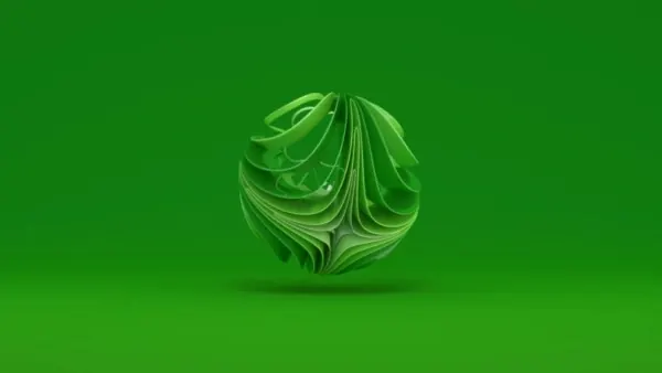 Abstract Green 3D Sphere, organic, 3d-render, vibrant