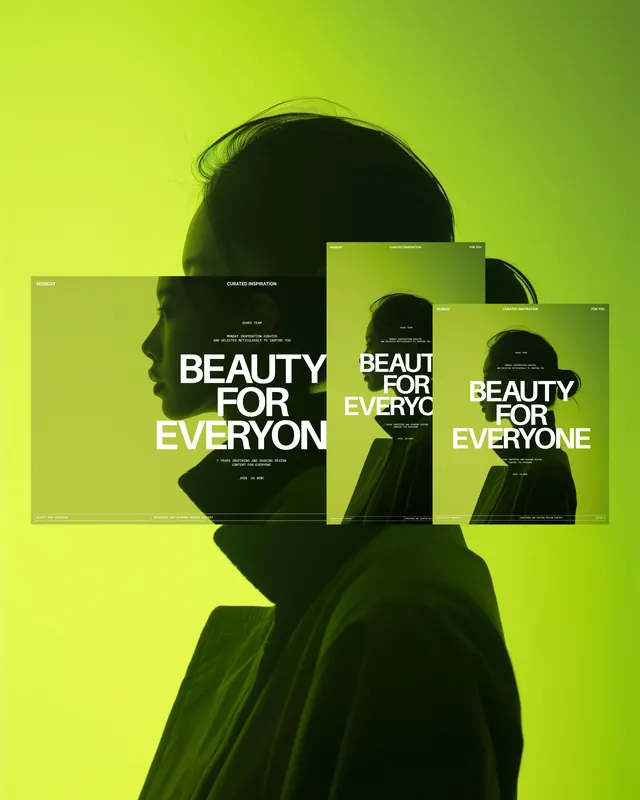 Beauty For Everyone Graphic Design, minimal, boxed, vibrant