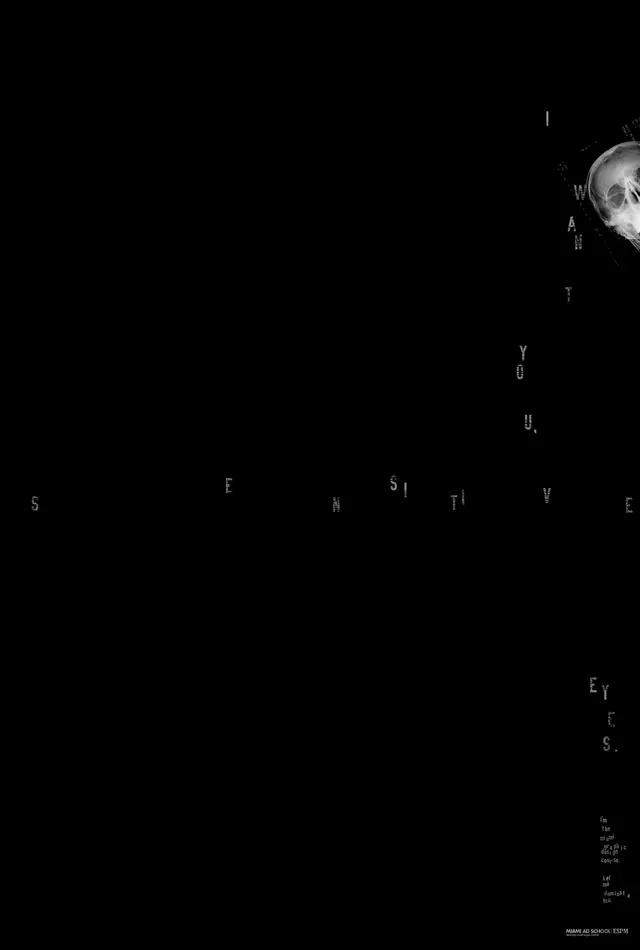 Abstract Typography and Portrait Composition, minimal, dark-mode, dark