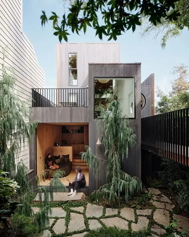 Modern Residential Architecture with Outdoor Living Space, photographic, minimal, muted