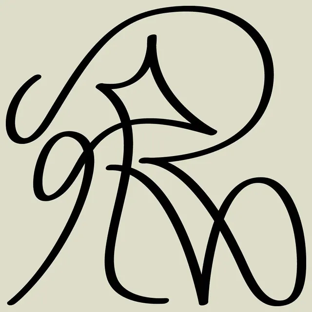 Abstract Monogram Line Art, minimal, geometric, monochrome
