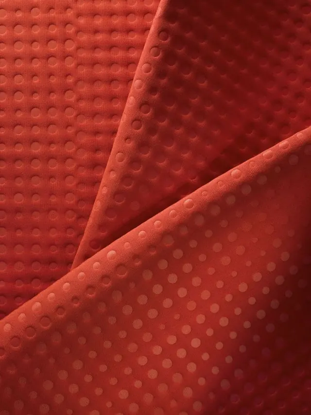 Red Polka Dot Fabric Texture, photographic, abstract, vibrant
