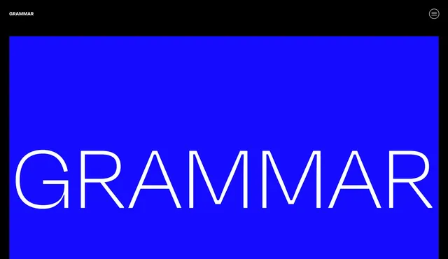 Grammar Wordmark Design, minimal, swiss, vibrant