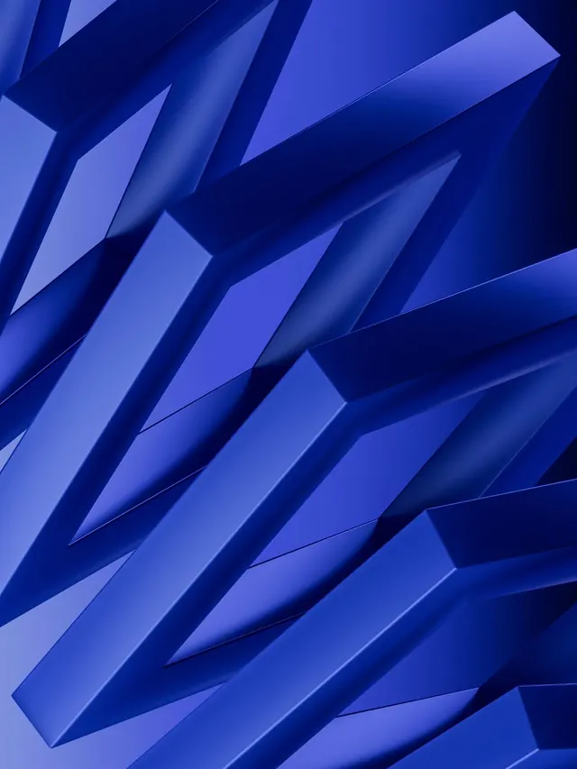 Abstract Blue Geometric 3D Render, geometric, abstract, cool