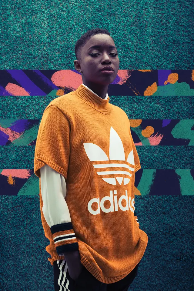 Adidas Streetwear Mockup, photographic, maximalist, vibrant
