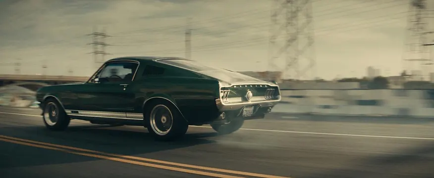 Classic Muscle Car Motion Still, photographic, retro, dark