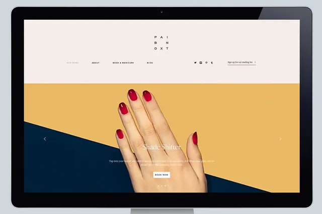 Minimalist UI Mockup with Hand Illustration, minimal, flat, vibrant