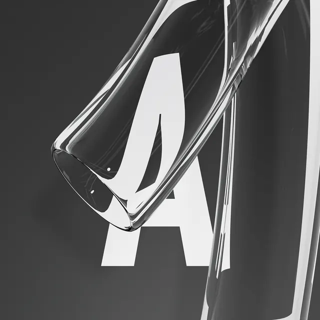 Glassmorphism Typography Mockup, minimal, glassmorphism, monochrome